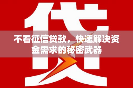 明光不看征信贷款，快速解决资金需求的秘密武器