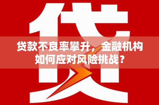 明光贷款不良率攀升，金融机构如何应对风险挑战？