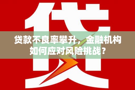 明光贷款不良率攀升，金融机构如何应对风险挑战？