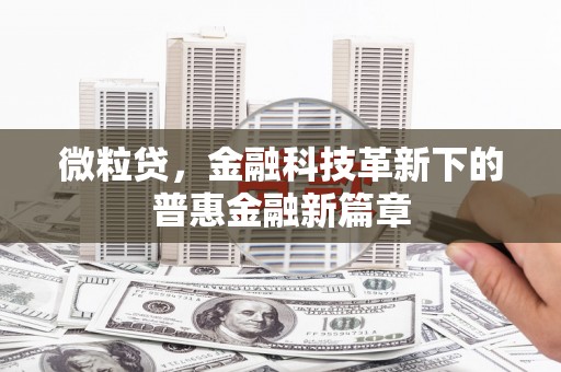 明光微粒贷，金融科技革新下的普惠金融新篇章